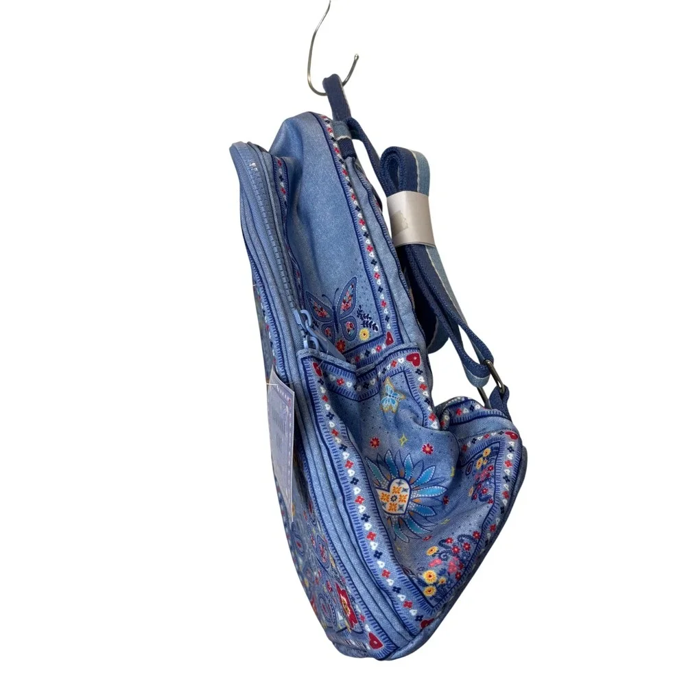 Brighton Bandana Love Backpack Blue Paisley Butterfly Boho‎ Travel Bag NWT